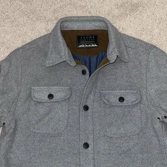 Jachs Gray Wool Black Button Down Jacket Men's Small